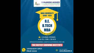 Your career opportunity starts with Dhaanish Ahmed College of Engineering,