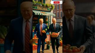 "Trump & Putin Buy Vegetables in AI Market – Hilarious Political Twist#Trump #Putin #AI #FunnyShorts