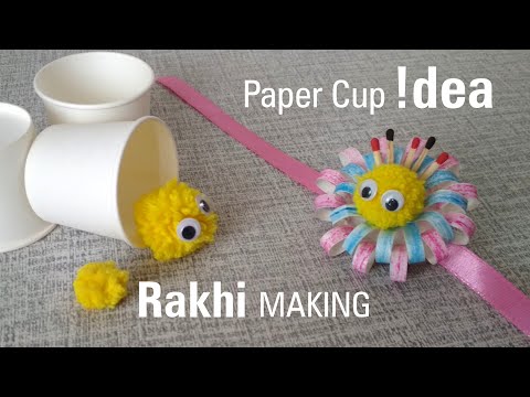 Rakhi Making l paper cup l DIY simple easy l Unique Rakhi making idea by Vrindas Basket