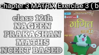 Class 12th Math's chapter 3 Matrix Exercise 3B . Nageen Prakashan Maths solutions ( NCERT BASED)