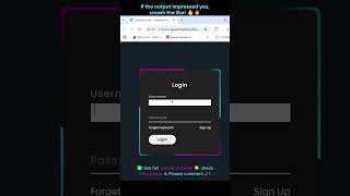 ✨Animated Login Form using Only HTML & CSS! 🔐 #webdevelopment #coding #animation  #shorts