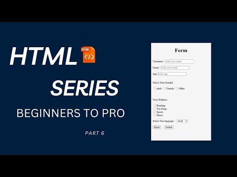 HTML FORM PART 6- Learn how to create a full form step by step.#htmltutorial #htmlcss