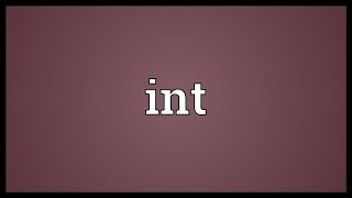 Int Meaning