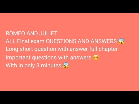Romeo and Juliet 2puc final exam question with answers 2nd pu English important question with answer