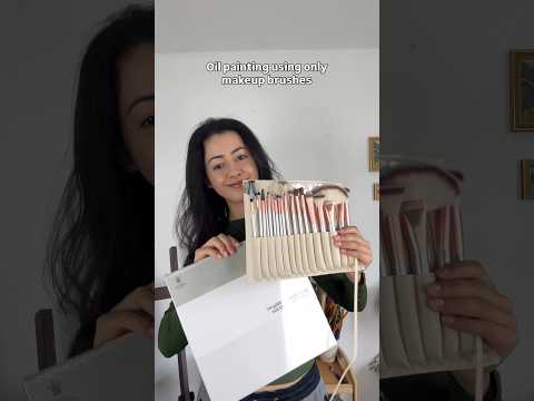 Oil painting but using only makeup brushes #artshorts #painting