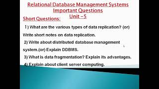 B.com(Second year) RDBMS IMP questions for unit-5