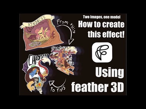 3D digital optical illusion: Feather 3D Tutorial #feather3D #digitalart #art #arttutorial 