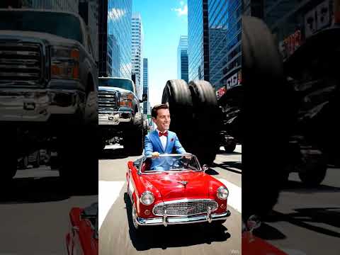 Gentleman successfully avoids all traffic jams in a convertible