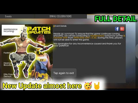 Free Fire OB18 Update Is Almost Here 😀 | OB18 Maintenance Time Duration ⏲️| Full Detail 🤗