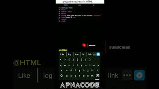 print my channel  intro by using HTML #apnacode #learncodeonline  #html