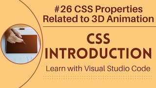 [Learn with VSCode] CSS for Beginners #26 CSS Properties Related to 3D Animation