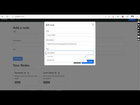 Note taking web app made with MERN
