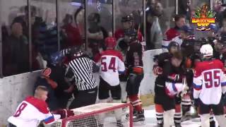 Referee assaulted in insane bench clearing brawl