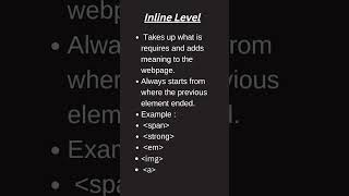 Types Of HTML Elements|| Inline Level Elements|| Block Level Elements||