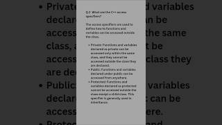 What are the C++ access specifiers?#cppprogramming #coding #strings #accessspecifiers#function