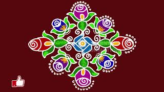 2022 Sankranthi chukkala muggulu with 15*1dots | Latest muggulu | Easy kolam | @TrendyAnimation |