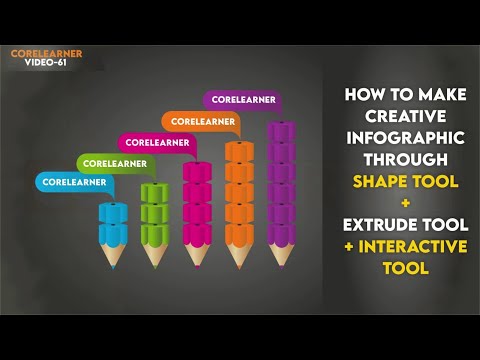 How to make Pencil Design | Shape tool | Extrude | Learn CorelDraw Trick, Techniques  | CORELEARNER
