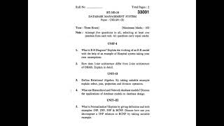 DBMS KUK University BTech 5th Semester 2018 Question Paper