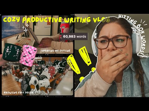 cozy productive vlog 🍒 hitting 60k words, browsing fall decor, + how i use ai