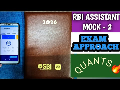 RBI ASSISTANT MOCK🔥 | QUANTS | EXAM APPROACH ✨️