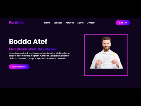 create simple portfolio website using HTML & CSS | step by step