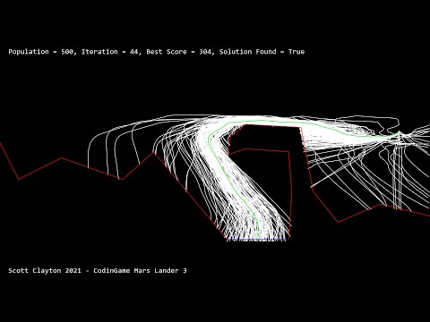 CodinGame Mars Lander 3 Solution using Genetic Algorithms