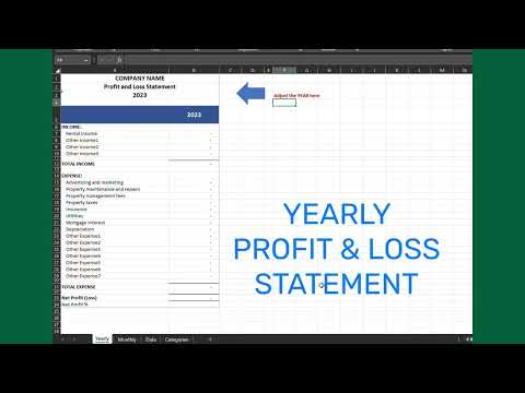 Template Profit and Loss Statement in Excel, Profit and Loss Statement Template
