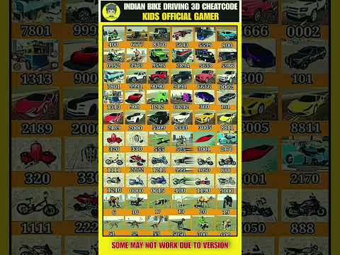 Wow 🌟 Indian bike driving all cheat code ❤️ new update + plugin cheat code #kidsofficialgamer