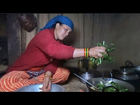 Typical Nepali organic delicious food || Makhan khadkha ||  Nepali Village