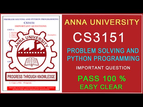 CS3151 Problem solving and Python programming important questions|1st sem|Anna University|score 💯