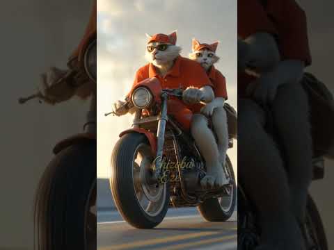 The bikers cat on a date... #cat #animation #ai
