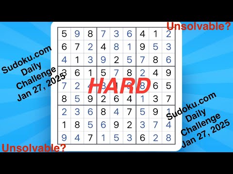 Sudoku.com daily challenge Monday, Jan 27, 2025 Number Game #puzzle #solvewithme #howto