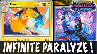 PAWMOT : Inflict Paralyze Every Turn INFINITELY ! PTCGL Gameplay (PHANTASMAL FLAMES)