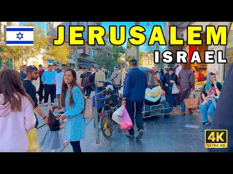 Walking in JERUSALEM 🇮🇱 Israel 4K | Mahane Yehuda Market Streets & Western Wall
