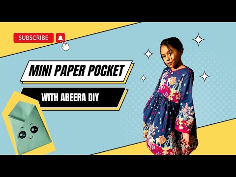Making mini paper pocket | @AbeeraDIY #cute # easy