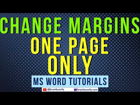Change Margins on One Page Only in Word