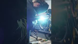 Welding on a hoop for your custom bike build? Heres how ⚡️ #caferacer #bikebuild