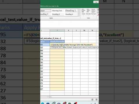 IFS Function in Excel 🔍 | Smarter Alternative to Nested IF | Excel Made Easy