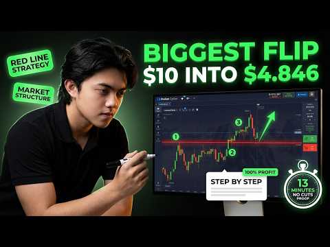 $10 to $4,846 in 13 Minutes Pocket Option Forex Market Structure Red Line Strategy