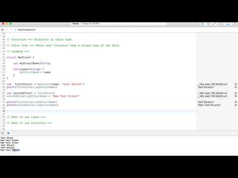 iOS Class Vs Structure , Reference Type Vs Value Type in Swift