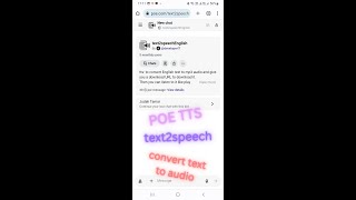 #Text2speech text to speech MP3 audio conversion #TTS #POE tools high character limit #English #MP3