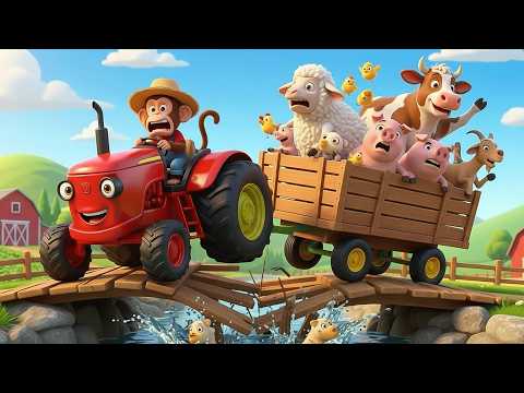 Monkey Funny Fixes Tractor and Plows Beet Field - Farm Work | MonKey Cartoon 🐒