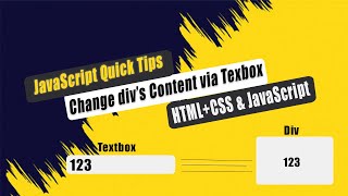 JavaScript Pro-Tips: How to Effortlessly Change Div Content Using a Textbox