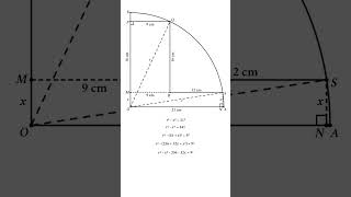 Geometry Math Problem: Radius of the Quarter Circle #geometryschool #geometrymath