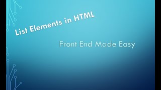 List elements in HTML web development #UL #OL #DL