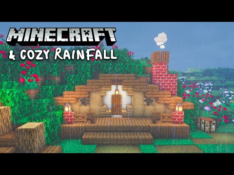 Minecraft Relaxing Rainy Longplay - Peaceful Building a Hobbit Hole (No Commentary)