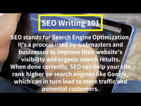 Writing SEO optimized web content or blog post