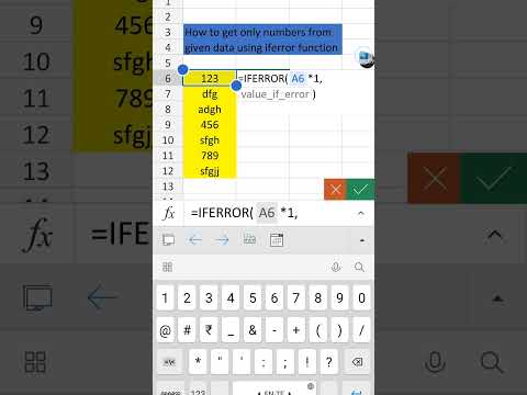 Iferror function in excel use of iferror function in excel how to get only numbers from given data