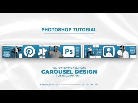 How to Creating a seamless CAROUSEL design graphic - in Photoshop #instagram #carousel #carouselpost