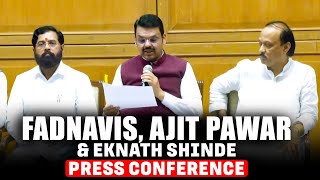 LIVE: Maharashtra CM Devendra Fadnavis & DyCM Ajit Pawar, Eknath Shinde Press briefing |BJP |NCP